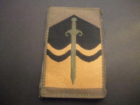 Korps Nationale Reserve mouw embleem leger badge, bruin
